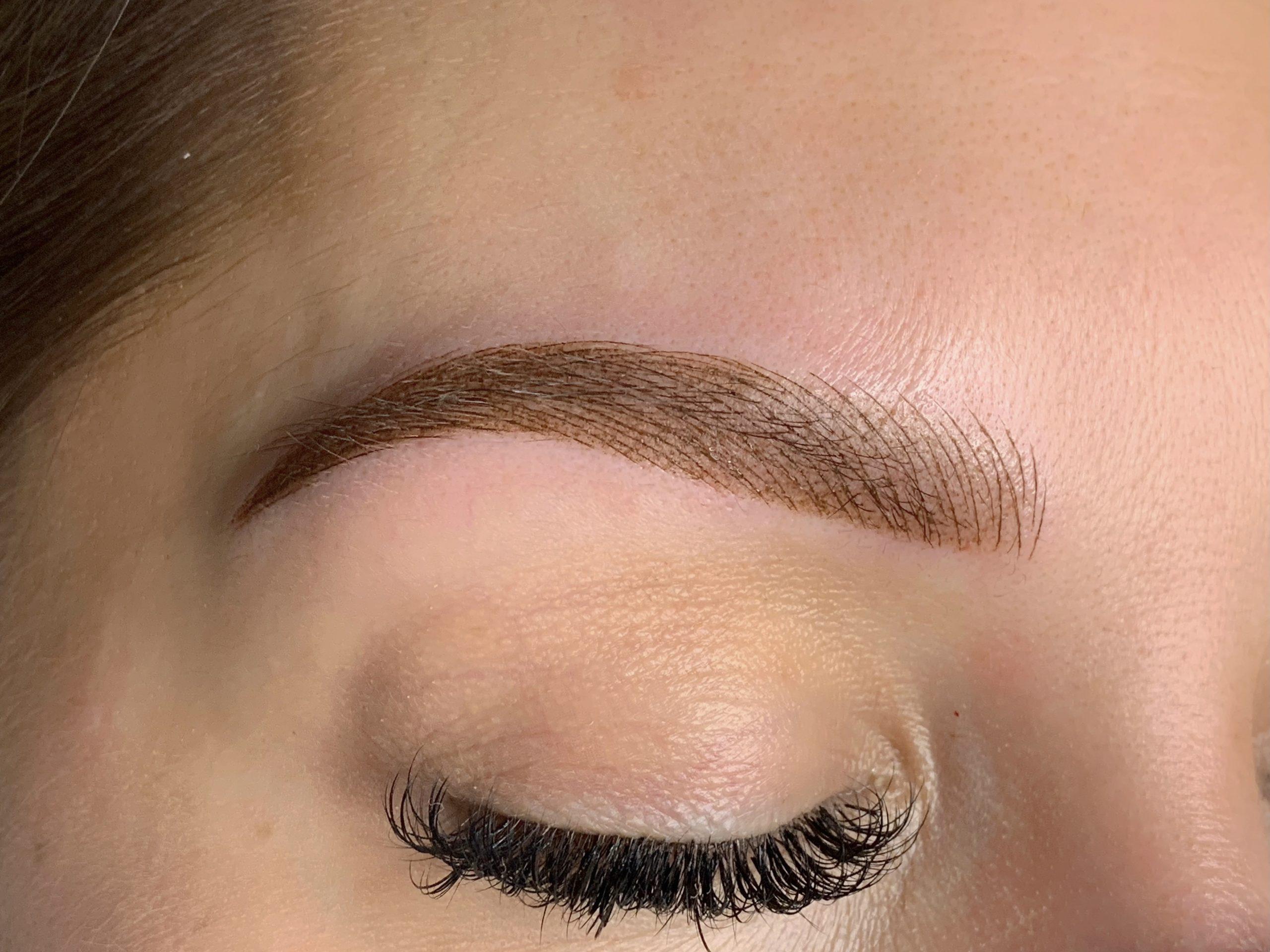 Before and after microblading brow results