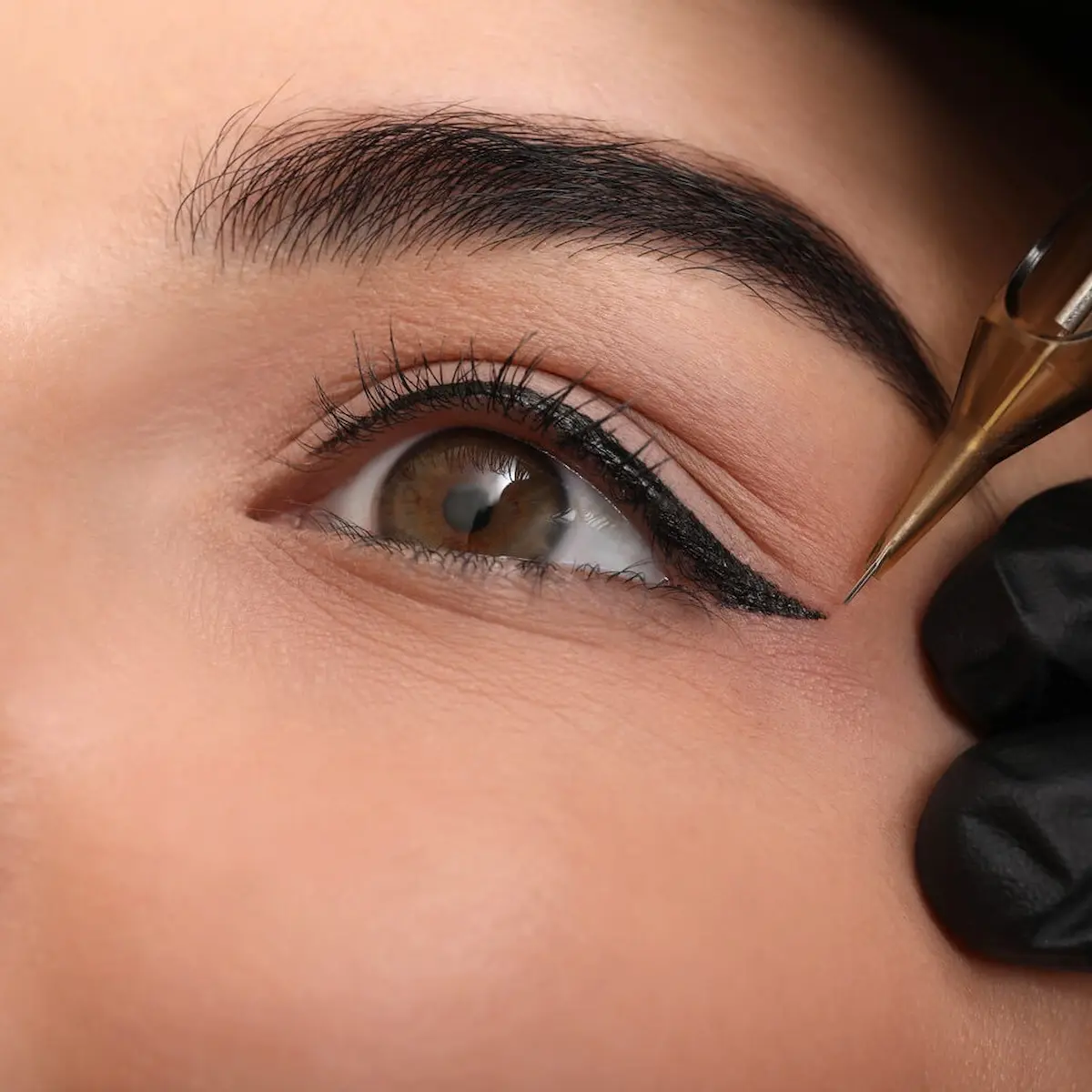 Eyeliner permanent makeup treatment with soft lash line definition